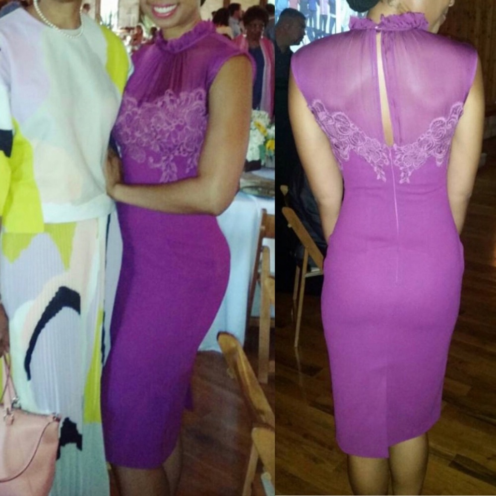 Ermanno Scervino Purple Cocktail Dress Sz 0 IT38